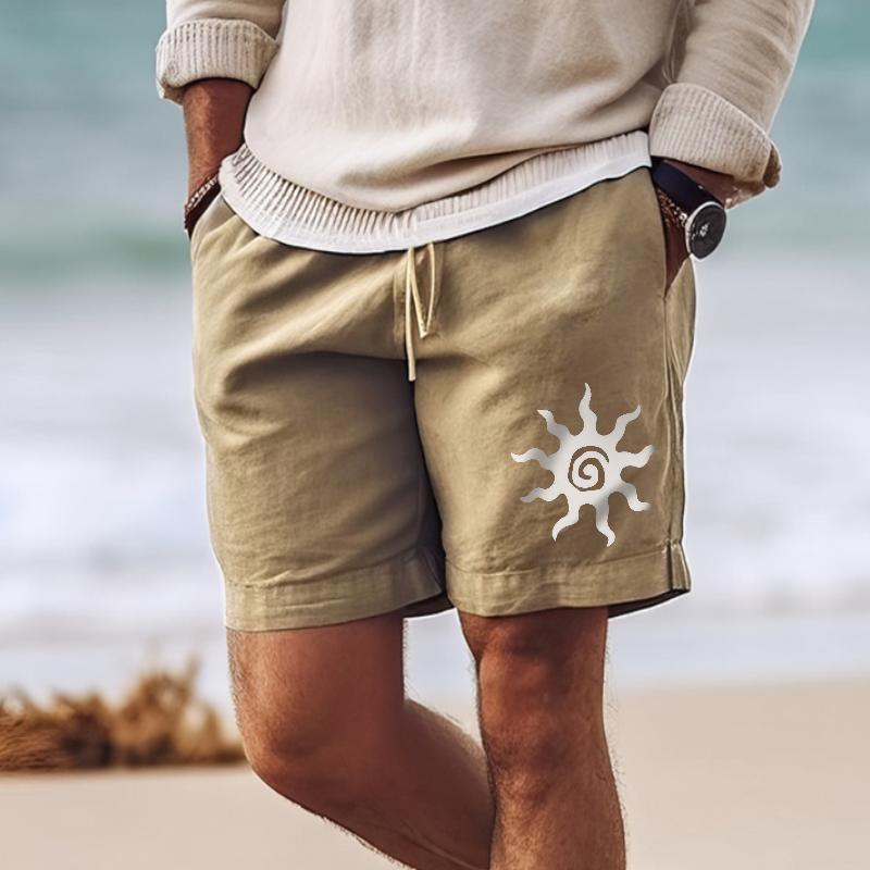 Men's Vintage Sun Totem Drawstring Shorts 58135063TO