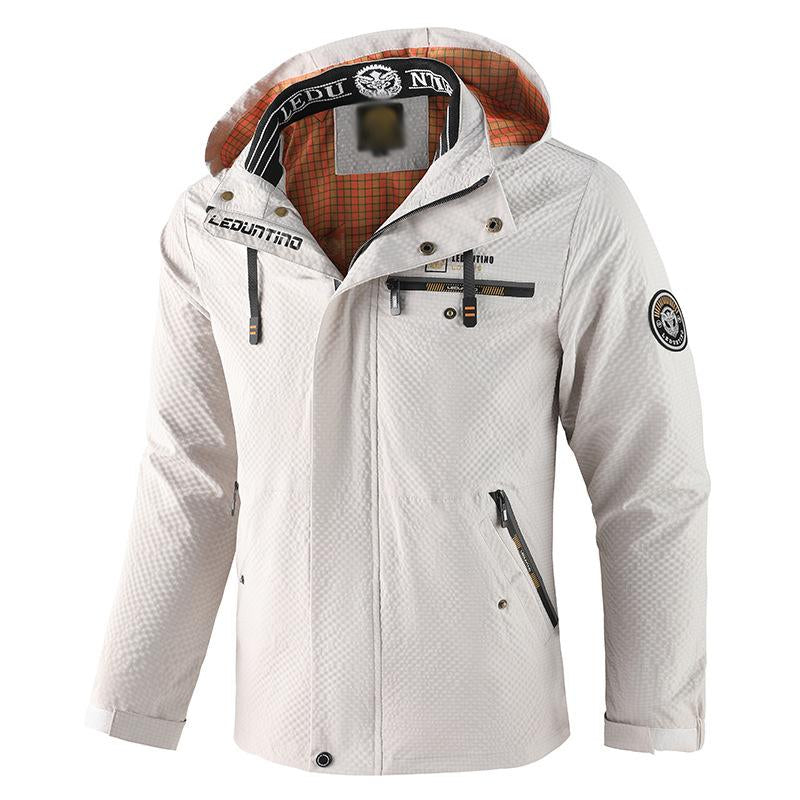 Men's Casual Solid Color Hooded Jacket 34368999U