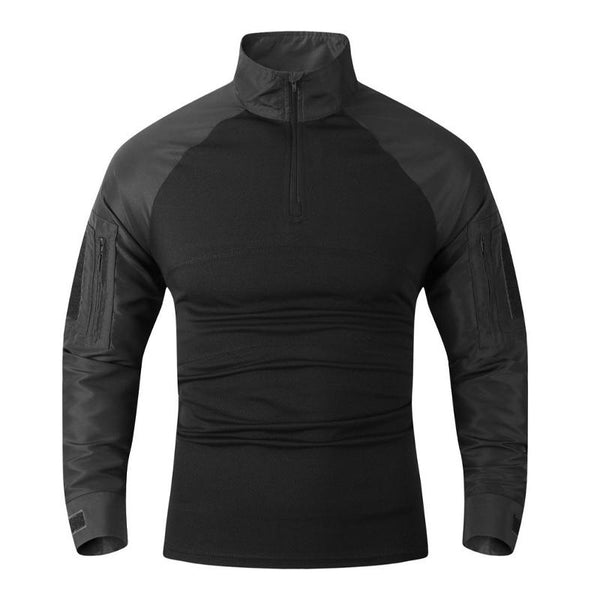 Men's Solid Color Stand Collar Half-Zip Pullover Sweatshirt 12171882X