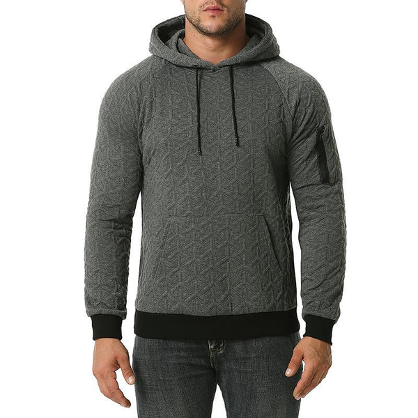 Men's Casual Sport Zipper Pocket Long Sleeve Hoodie 53479151Y