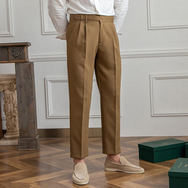 Men's British Neapolitan High Waist Straight Suit Pants 29719613M