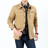 Men's Classic Retro Casual Lapel Multi-pocket Washed Jacket 82271972K