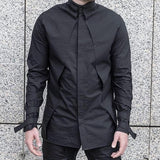 Men's Long Sleeve Casual Solid Color Stand Collar Shirt 01483965X