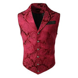 Men's Vintage Jacquard Notch Lapel Dress Vest 07018654X