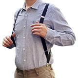 Men's Vintage Solid Color Stretch Suspenders 99836428Y