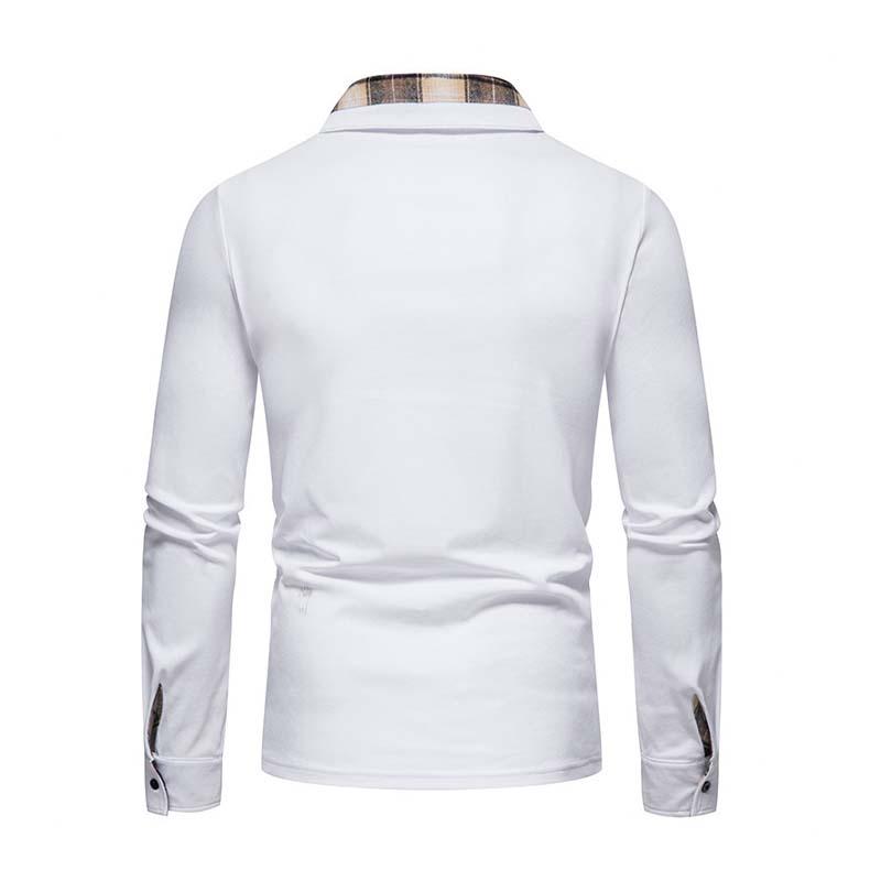 Men's Casual Lapel Slim Pocket Long Sleeve Polo Shirt 88198209K