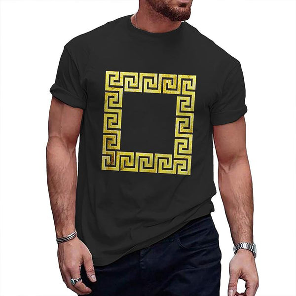 Men's Retro Pattern Round Neck Short Sleeve T-Shirt 48918522TO