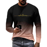 Men's Gradient Printed Casual Fashion Long Sleeve T-shirt 50880878X