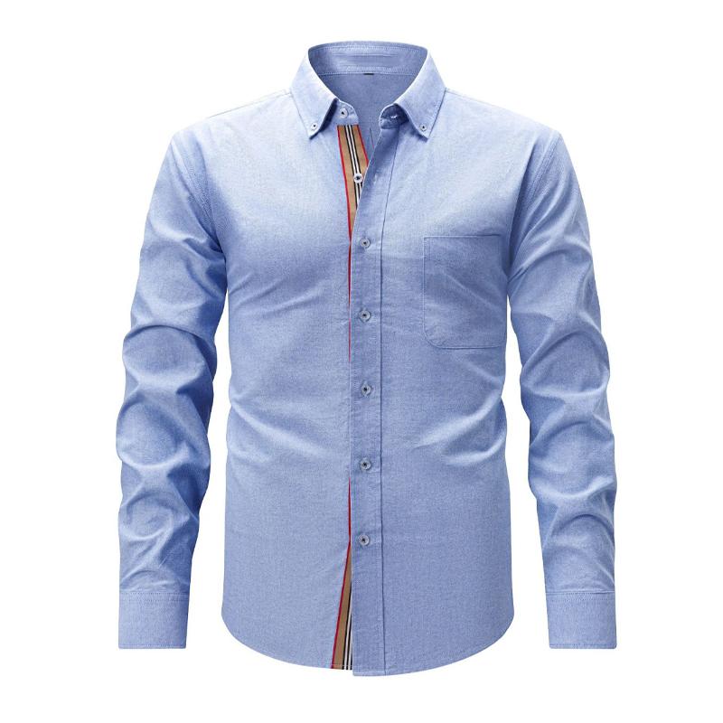 Men's Solid Cotton Long Sleeve Shirt 86920840X