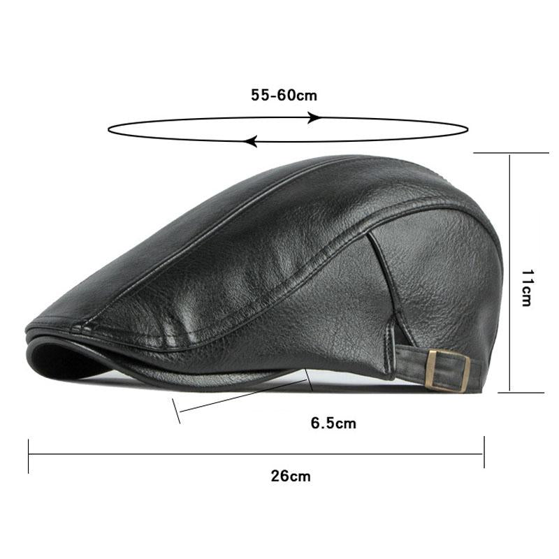 Men's Vintage Thick Warm Leather Cap 92575373M