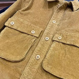Men's Vintage Corduroy Cargo Solid Color Shirt Jacket 70743082X
