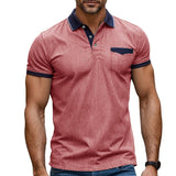 Men's Short Sleeve Stretch Denim Polo Shirt 66155478X