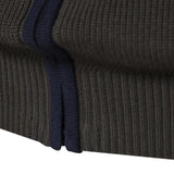 Men's Contrasting Stripe Stand Collar Knit Zipper Jacket 71280590X