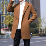 Men's Solid Color Lapel Trench Coat 97218593X