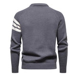 Men's Round Neck Knitted Pullover Casual Patchwork Sweater 63130720X