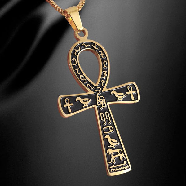 Vintage Casual Egyptian Symbol Cross Necklace 64269219TO