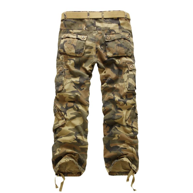 Men's Casual Outdoor Cotton Camouflage Loose Multi-Pocket Cargo Pants (Belt Excluded) 48539045M