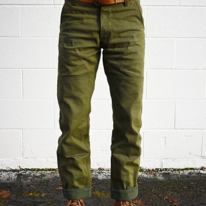 Men's Retro Military Green Cargo Pants 75824423U