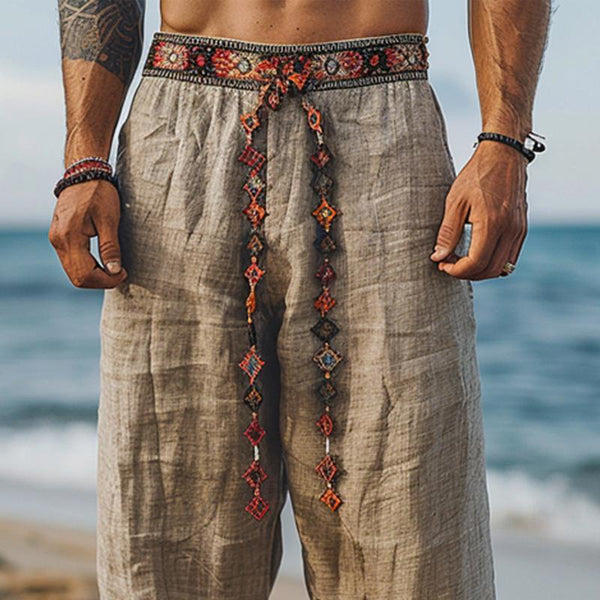 Men's Casual Loose Bohemian Beach Trousers 85831520X