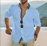 Men's Printed Casual Lapel Shirt 74256199X