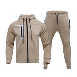 Men's Classic Casual  Zipper Long Sleeve Hoodie Cuffed Sweatpants Set 48991688K