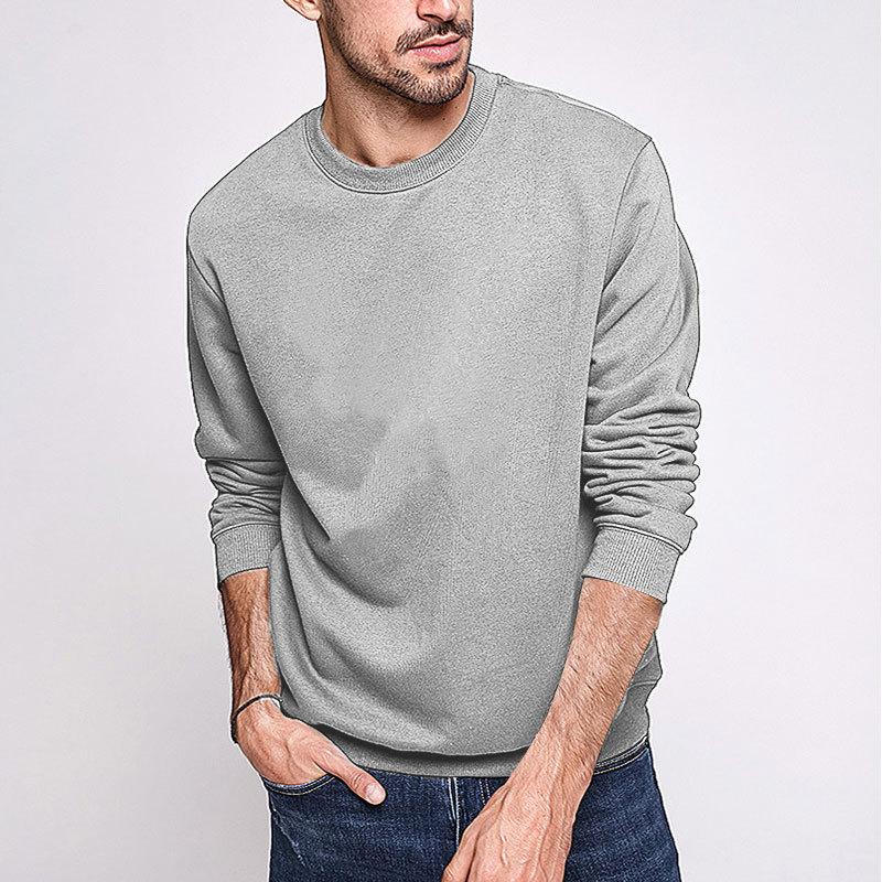 Men's Solid Loose Round Neck Long Sleeve Casual Sweatshirt 74214711Z