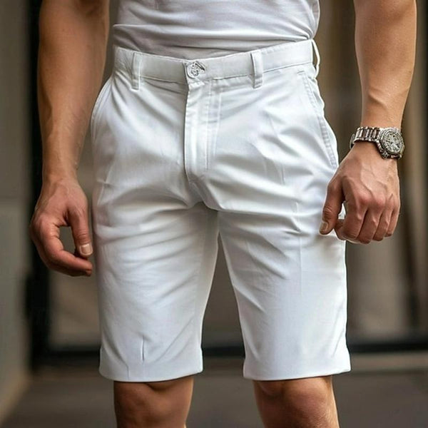Men's Casual Cotton Breathable Thin Slim Suit Shorts 25039128M