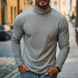 Men's Retro Casual High Neck Long Sleeve T-Shirt 37182651TO