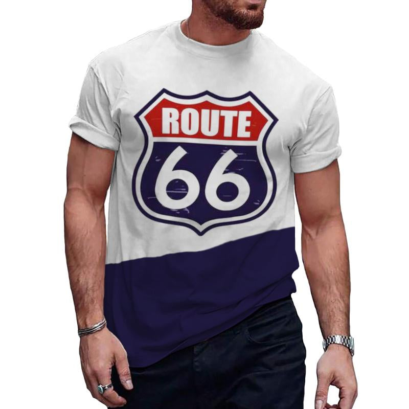 Men's Casual Route 66 Short Sleeve T-Shirt 13950486TO
