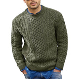 Men's Casual Round Neck Pullover Cable Knit Sweater 66331580M