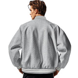 Men's Jacquard Casual Solid Color Baseball Jacket 95166234Y