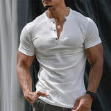 Men's Solid Cotton Blend Short Sleeve T-Shirt 88498783X
