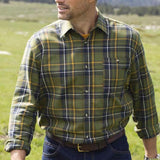 Men's Vintage Loose Lapel Plaid Long Sleeve Shirt 58183776X
