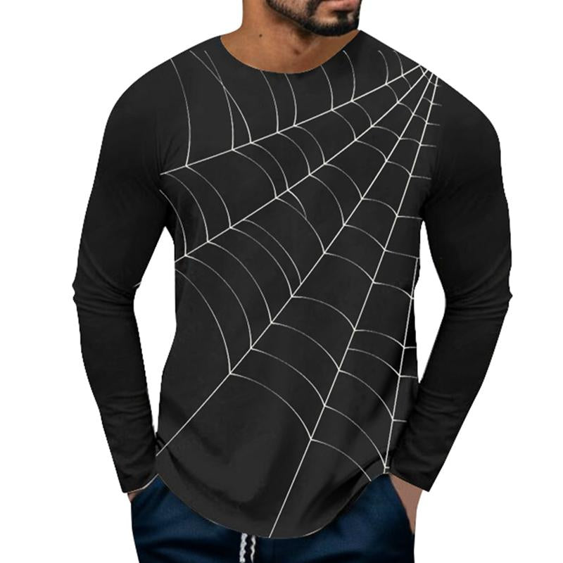 Men's Printed Long Sleeve Crew Neck T-Shirt 09352790X