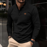 Men's Casual Waffle Henley Collar Raglan Long Sleeve T-Shirt 51518862Y