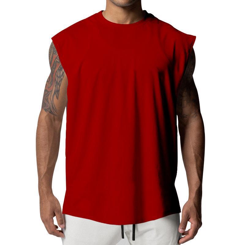 Camiseta deportiva sin mangas holgada lisa para hombre 03482386Z