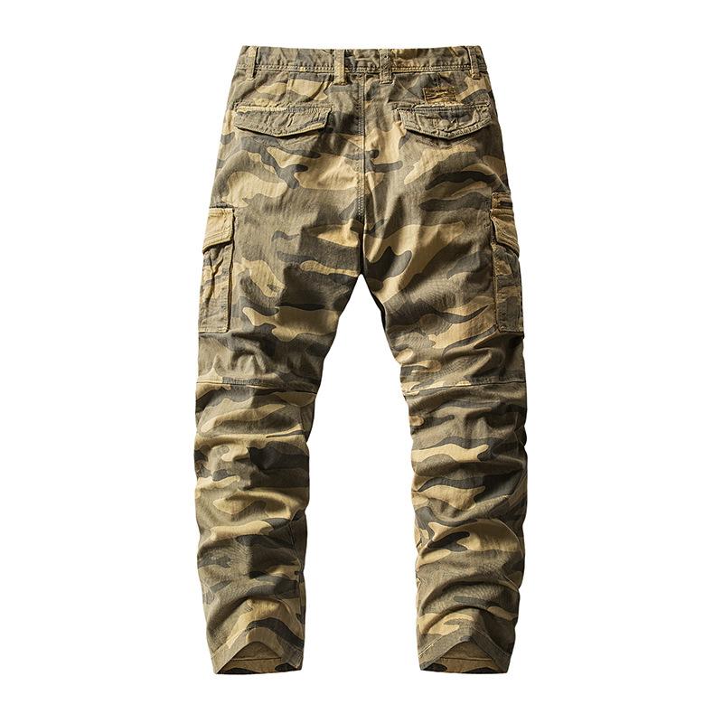 Men's Casual Outdoor Washed Camouflage Multi-pocket Cargo Pants 63394481M