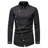 Men's Cutout Asymmetrical Long Sleeve Shirt 75956216X
