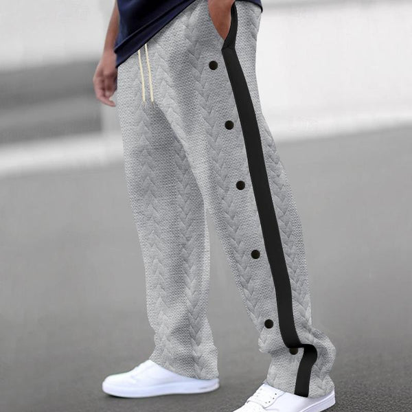 Men's Textured Jacquard Trousers Loose Sweatpants 09302280Y