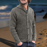 Men's Casual Solid Color Lapel Cardigan 25383307Y