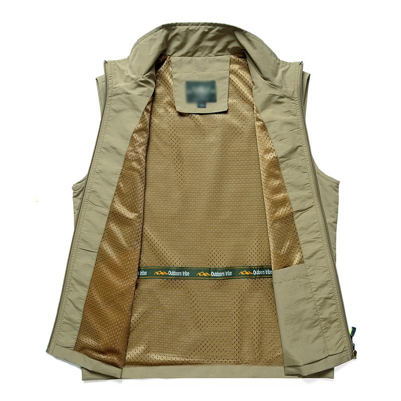 Men's Casual Stand Collar Breathable Quick-Drying Outdoor Vest 22108360M