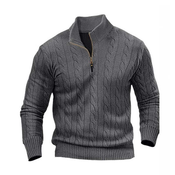 Men's Classic Casual Zip-Up Stand Collar Sweater 13752253K