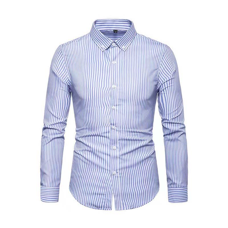 Men's Classic Casual Striped Long Sleeve Shirt 24828740K