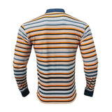 Men's Coloring Striped Henley Collar Long Sleeve T-shirt 61350466Z