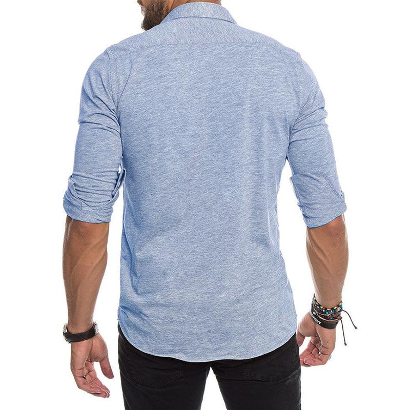 Men's Casual Lapel Long Sleeve Shirt 74350247X