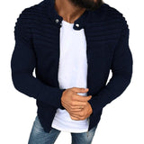 Men's Casual Retro Pleated Zipper Sweatshirt 51297132TO