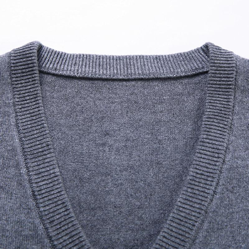 Men's Casual Solid Color Knitted Cardigan Vest 96080419X