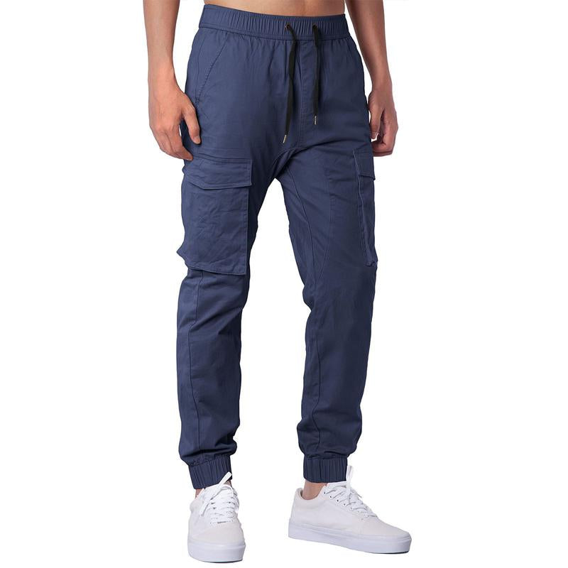 Men's Casual Solid Color Multi-Pocket Cargo Pants 28682617Y