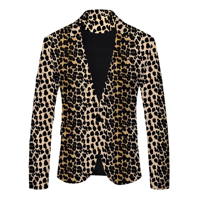 Men's Leopard Print Single Button Blazer 98661062X