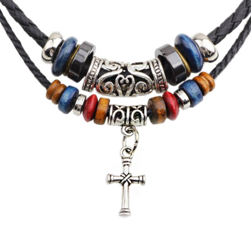 Retro Casual Ethnic Style Cross Necklace 78191363TO